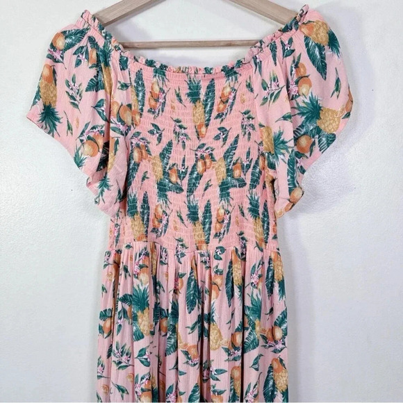 C&C California Womens Size Medium  Floral Mock Summer Dress - Picture 11 of 14